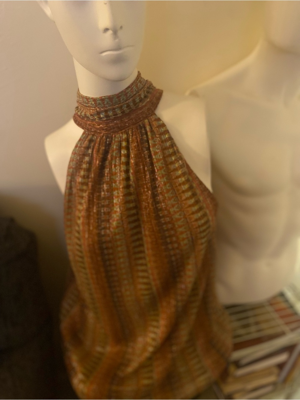 Ramy Brook Metallic Multi-Color Halter Tunic - Size L